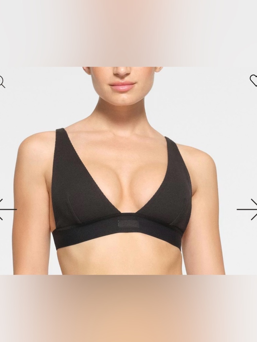 NWT ~ SKIMS ~ Cotton Ribbed Plunge Bralette